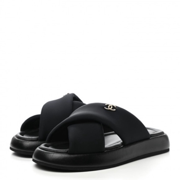 CHANEL CC interlocking Criss Cross Slides Slides size 38 - Picture 6 of 14